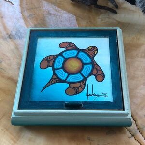 Hand painted Turtle Jewelry box